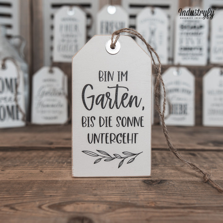 Hangtag | Bin im Garten bis die Sonne untergeht
