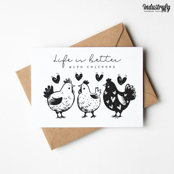 Grußkarte | Life is better with chickens