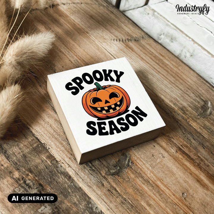 Kühlschrankmagnet Holz Spooky Season No4, Holzmagnet von Industryfy