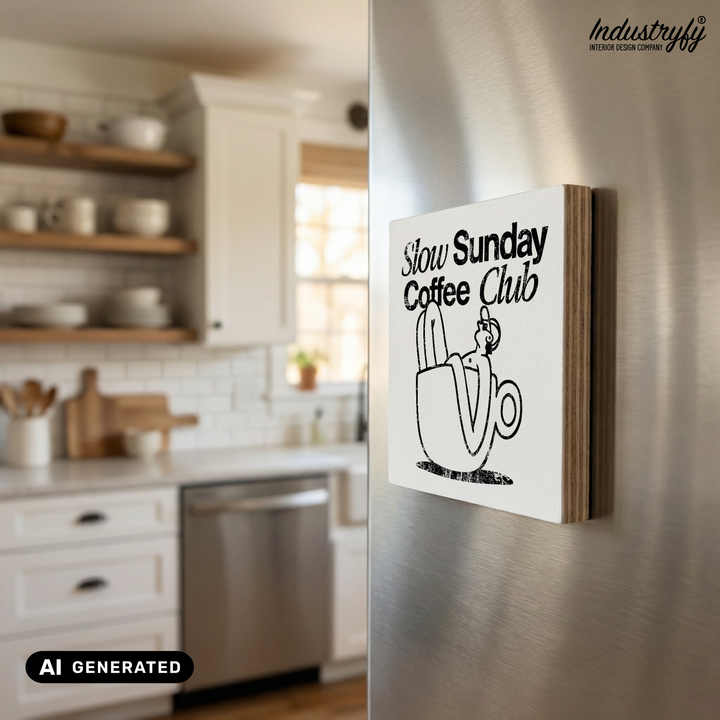 Slow Sunday Coffee Club Holzmagnet - Detailansicht 2