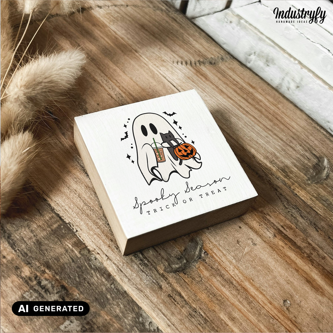 Kühlschrankmagnet Holz Spooky Season No3, Holzmagnet von Industryfy
