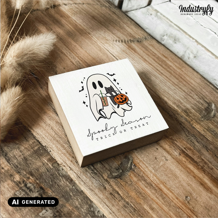Kühlschrankmagnet Holz Spooky Season No3, Holzmagnet von Industryfy