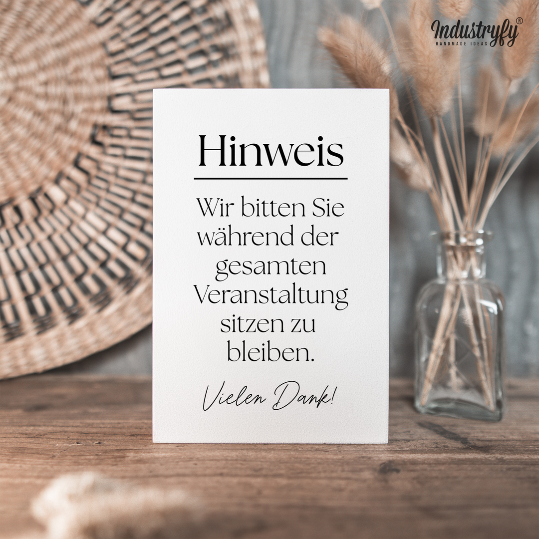 WC-Schild Miniblock | Bitte setzen