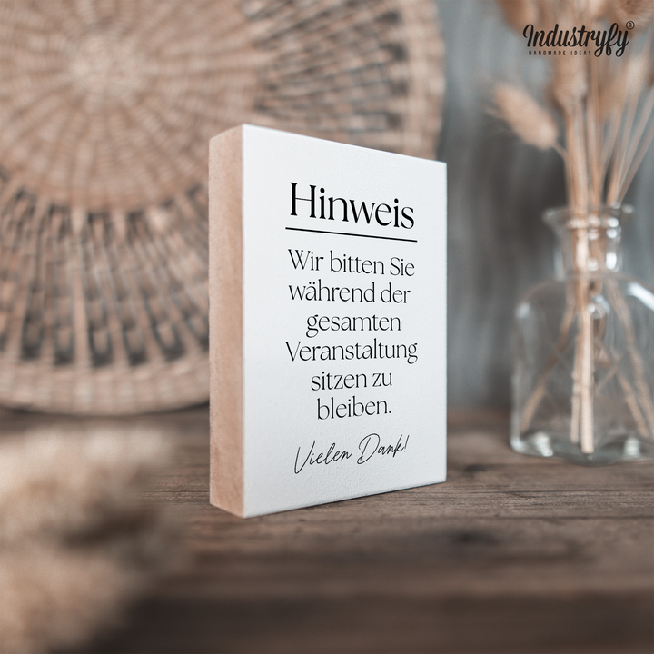 WC-Schild Miniblock | Bitte setzen