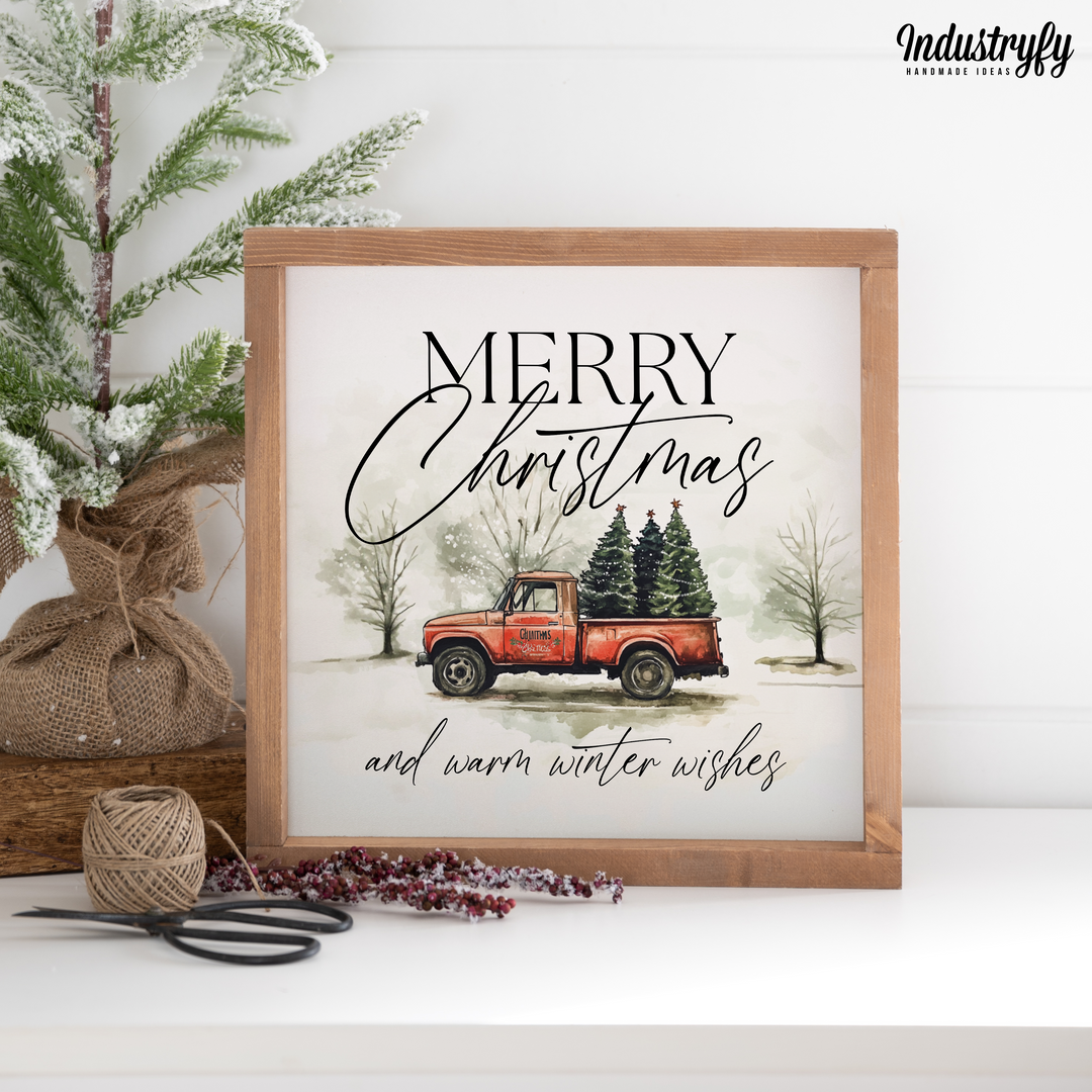 Landhaus Schild | Merry Christmas Truck