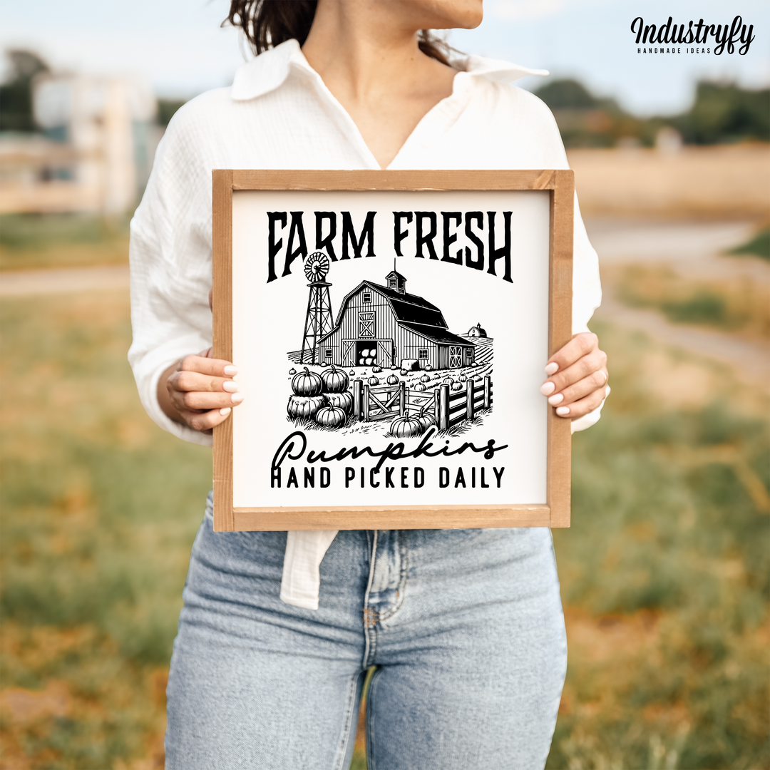 Landhaus Schild | Farm Fresh Pumpkins No9