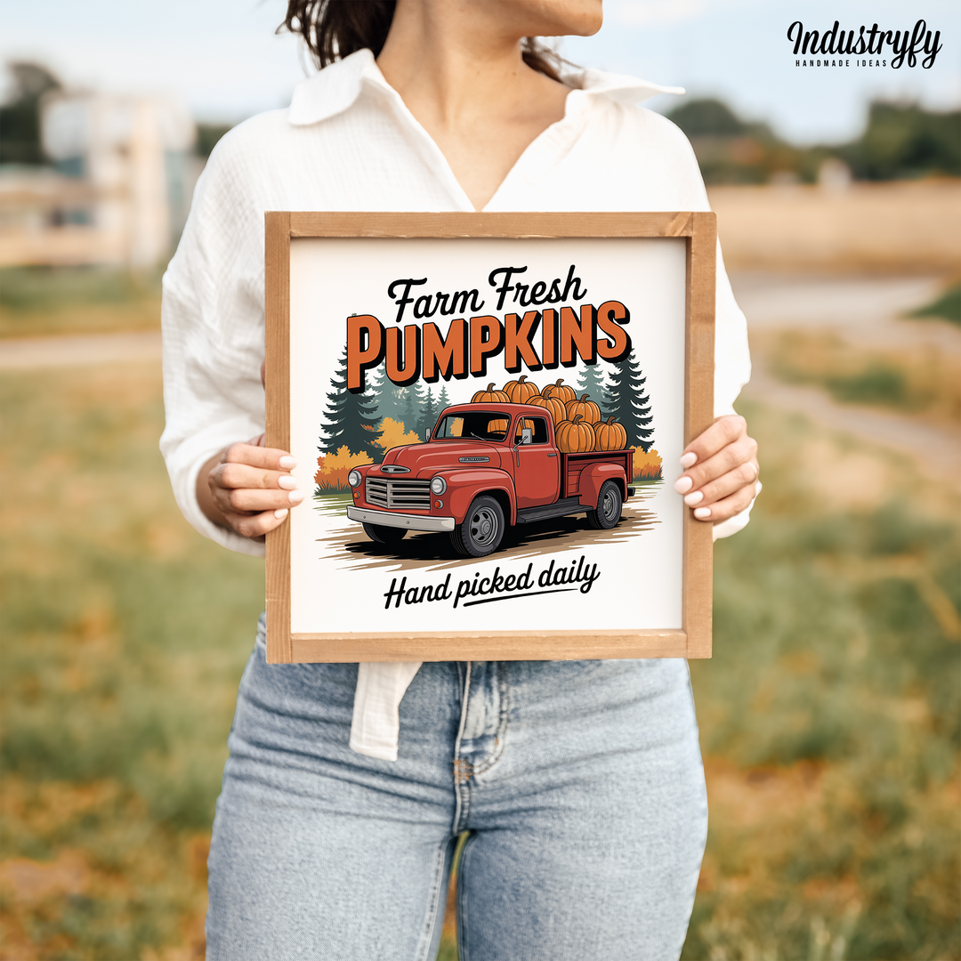 Landhaus Schild | Farm Fresh Pumpkins No8