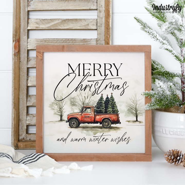 Landhaus Schild | Merry Christmas Truck