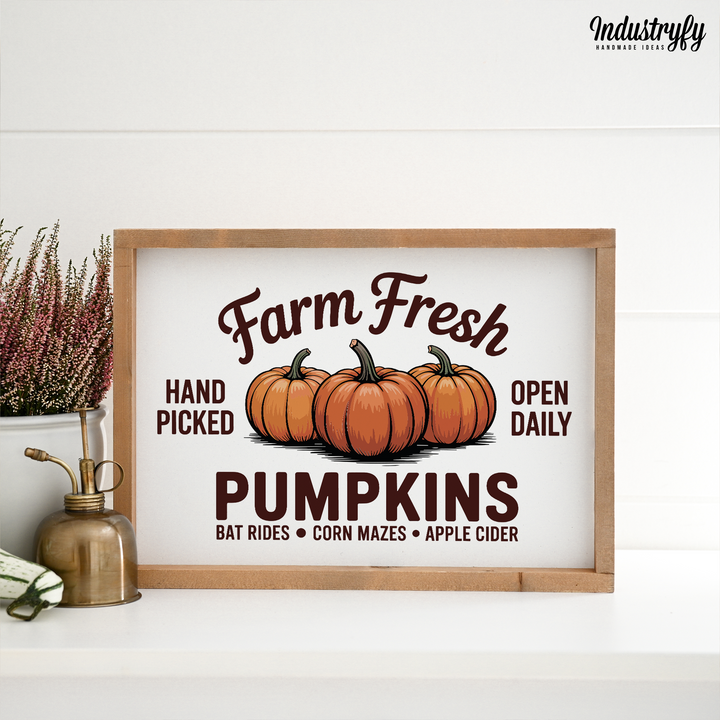 Landhaus Schild | Farm Fresh Pumpkins No6