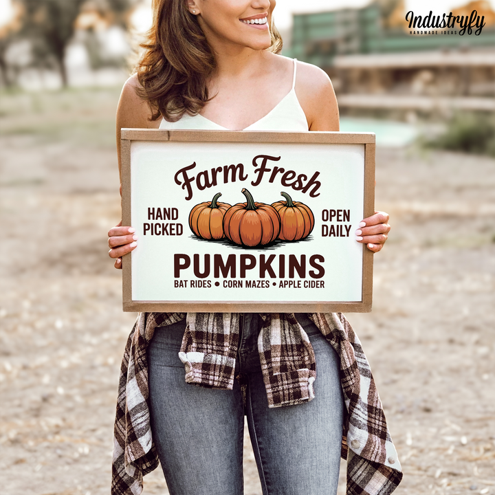 Landhaus Schild | Farm Fresh Pumpkins No6