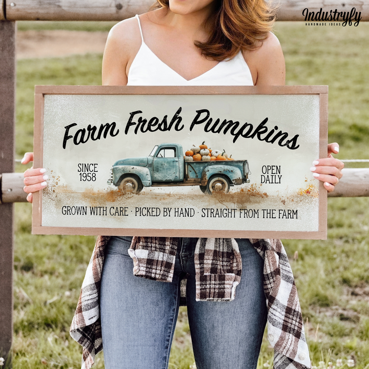 Landhaus Schild | Farm Fresh Pumpkins