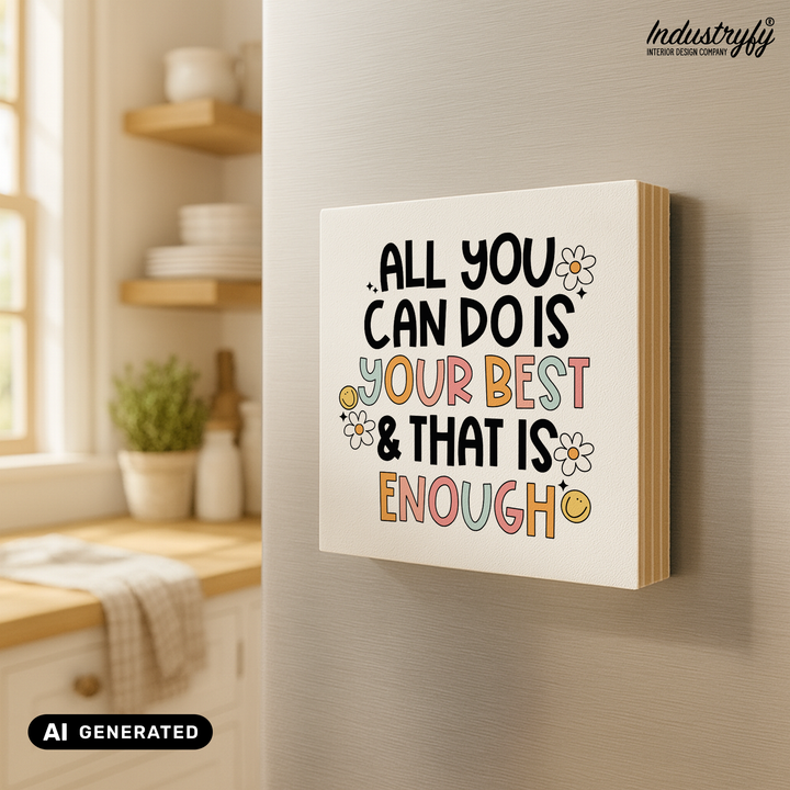 Kühlschrankmagnet Holz All you can do is your best, Holzmagnet von Industryfy