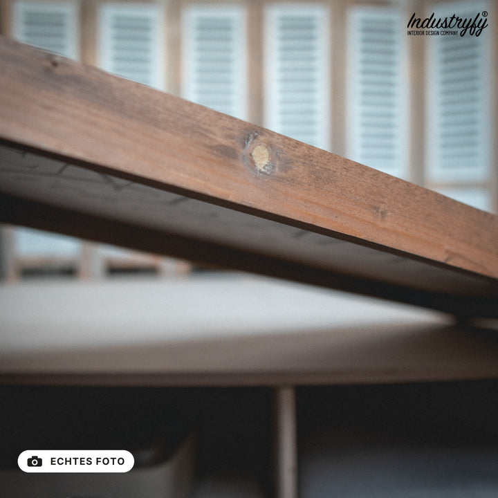 B-Ware Landhaus Schild Advent, Advent, ein Lichtlein brennt, Detailansicht Holzrahmen, echtes Foto von Industryfy