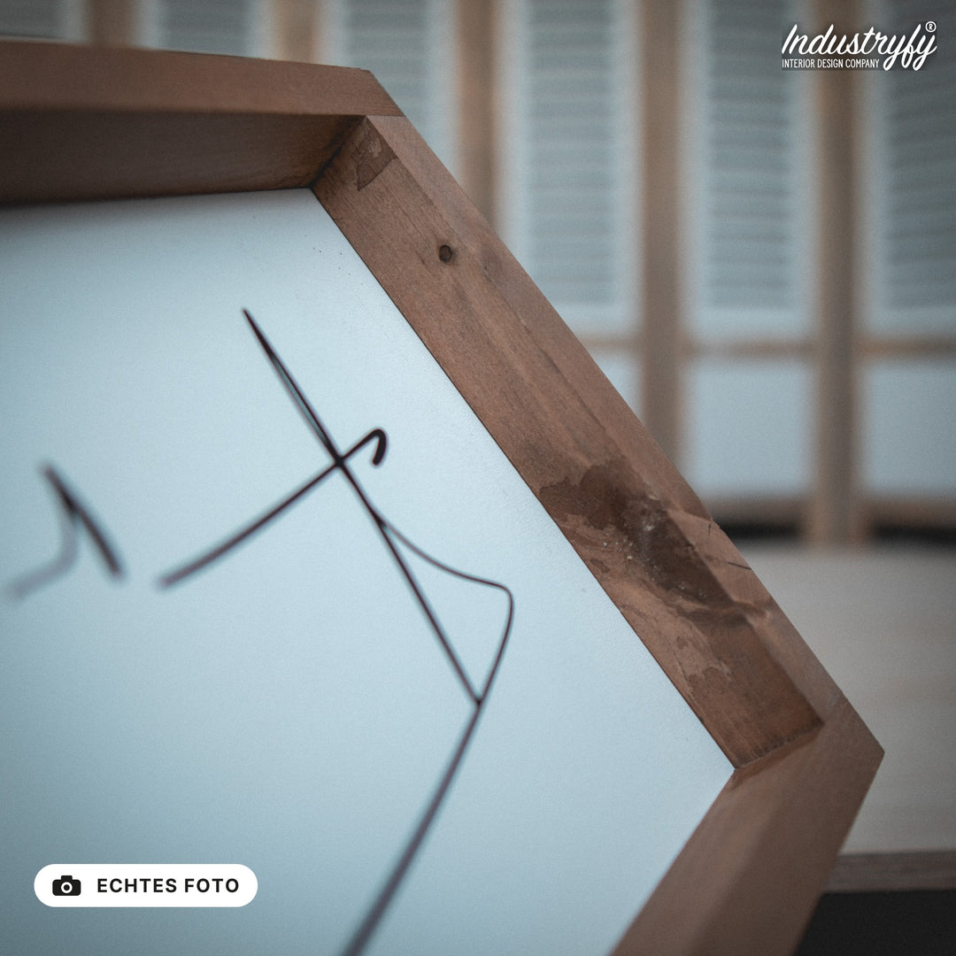B-Ware Landhaus Schild Frohe Weihnachten, Detailansicht Rahmenecke, echtes Foto von Industryfy