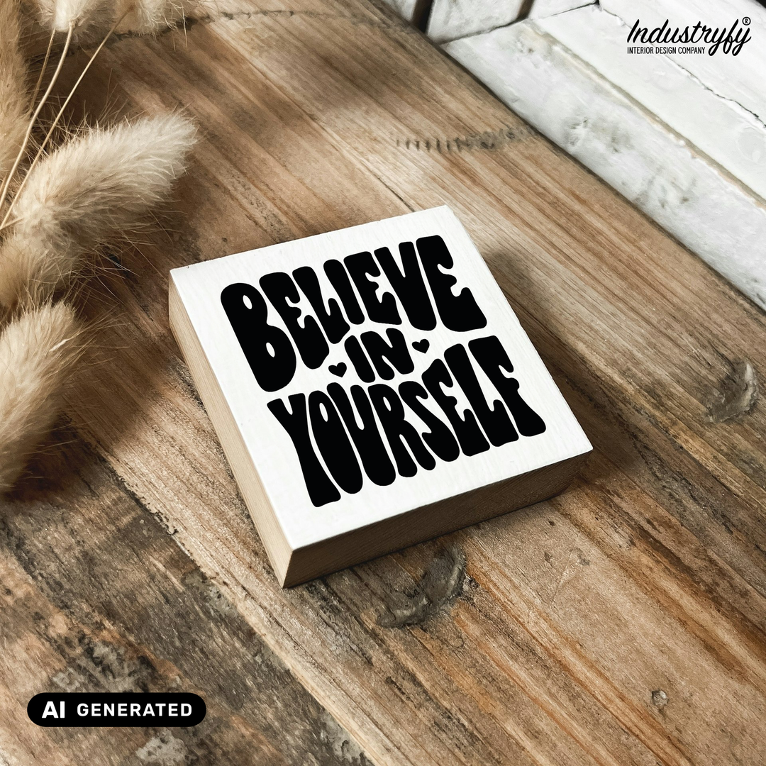 Kühlschrankmagnet Holz Believe in yourself, Holzmagnet von Industryfy