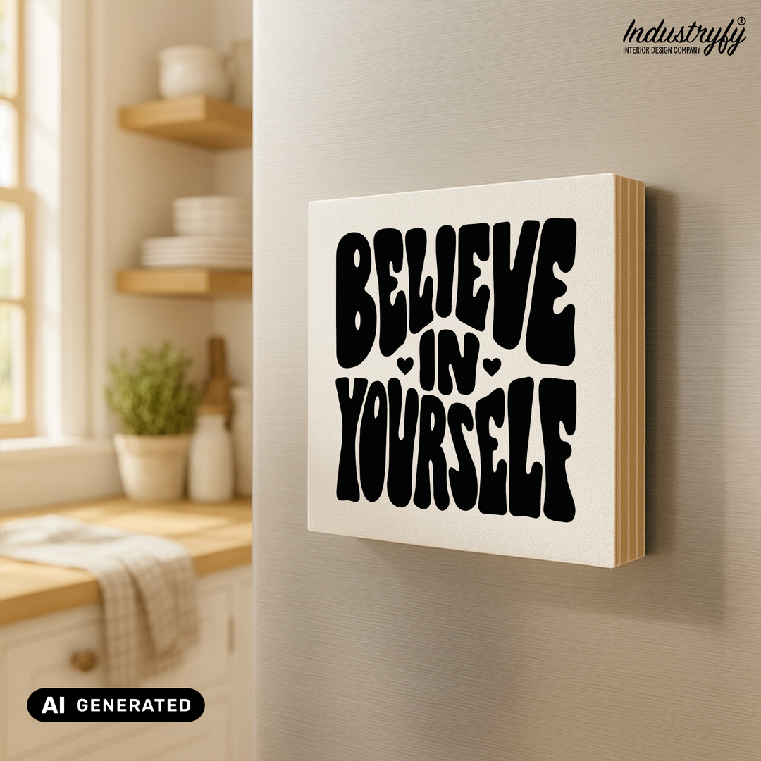 Believe in yourself Kühlschrankmagnet am Kühlschrank, Geschenkidee von Industryfy