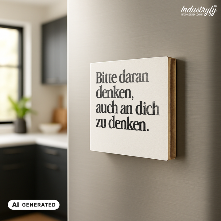 Magnet Bitte daran denken auch an dich zu denken – Kühlschrankmagnet | Industryfy