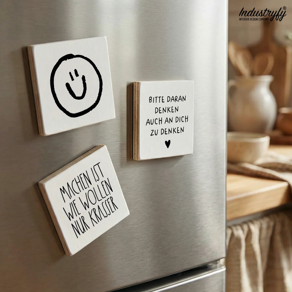 Industryfy Holzmagnete am Kühlschrank Lifestyle