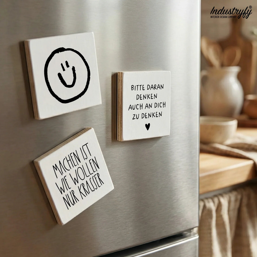 Industryfy Holzmagnete am Kühlschrank Lifestyle