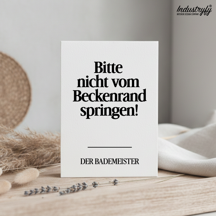 Miniblock Bitte nicht vom Beckenrand springen No2 – Holzschild 7x10 und 10x15 von Industryfy