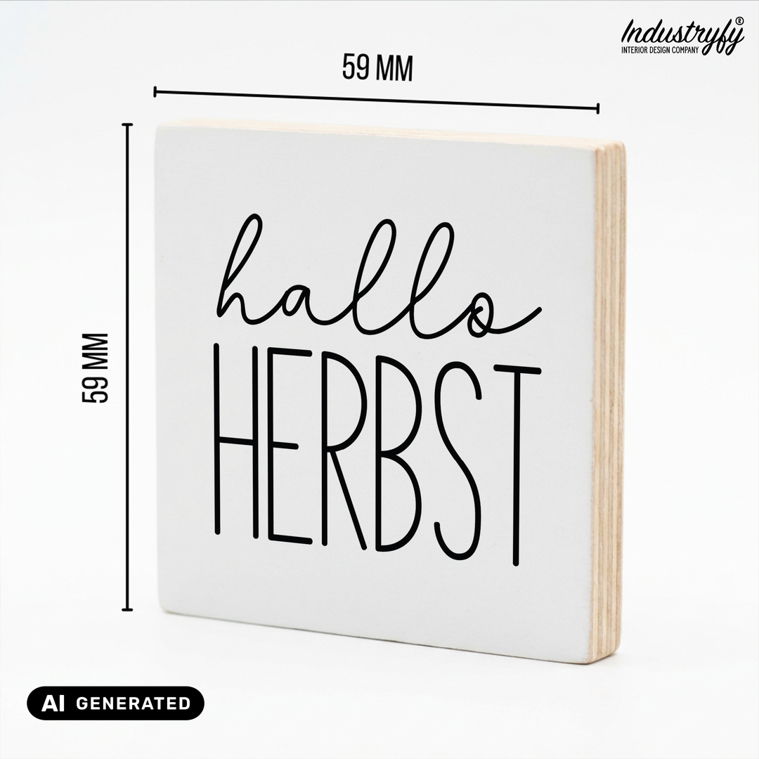 Kühlschrankmagnet Holz | Hallo Herbst No1