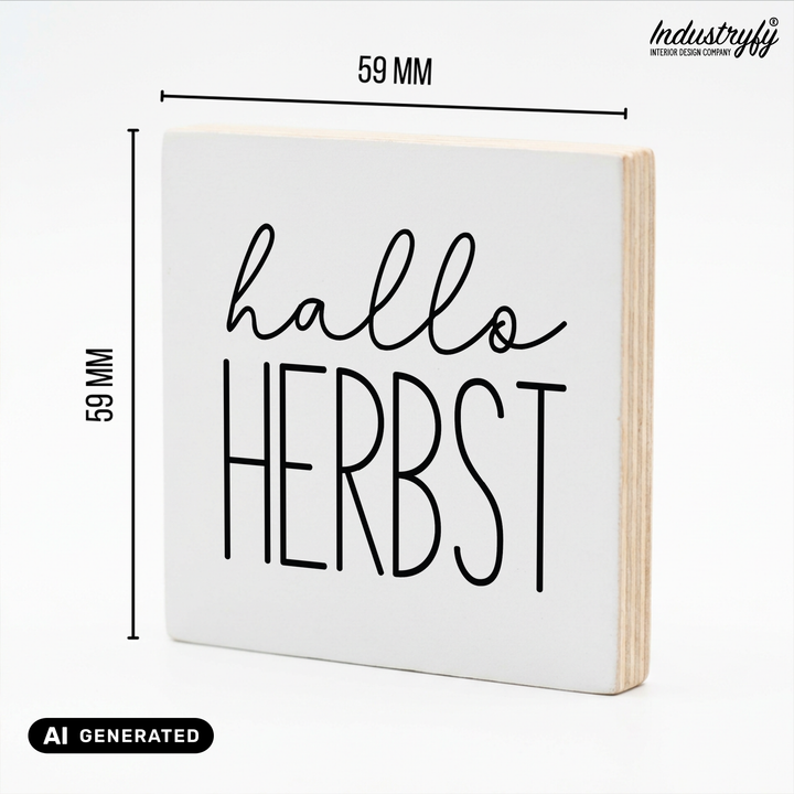 Kühlschrankmagnet Holz | Hallo Herbst No1