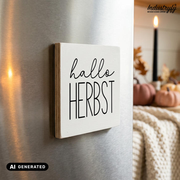 Kühlschrankmagnet Holz | Hallo Herbst No1