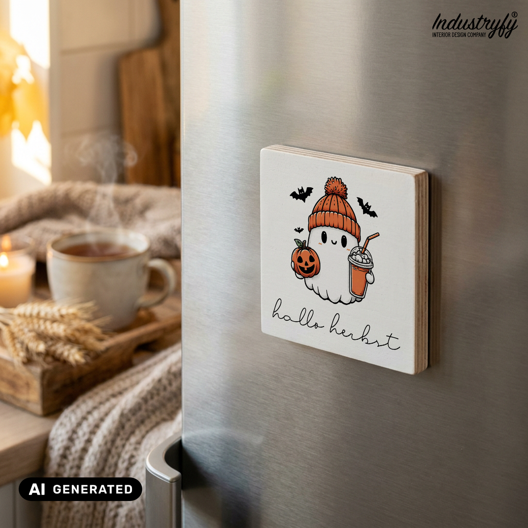Kühlschrankmagnet Holz | Hallo Herbst No2
