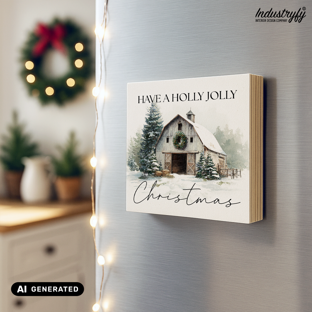 Have a holly jolly Christmas Kühlschrankmagnet am Kühlschrank, Geschenkidee von Industryfy
