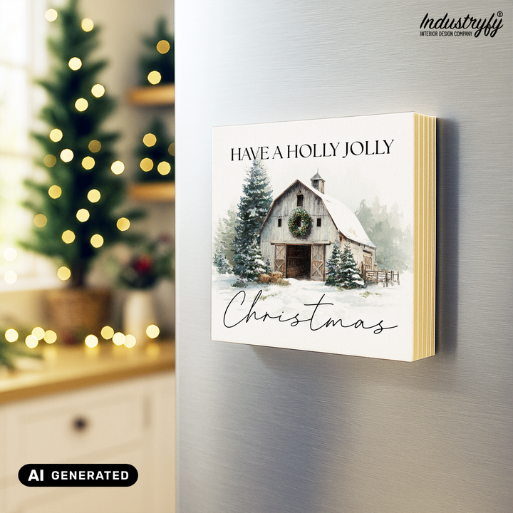 Kühlschrankmagnet Holz Have a holly jolly Christmas, Holzmagnet von Industryfy