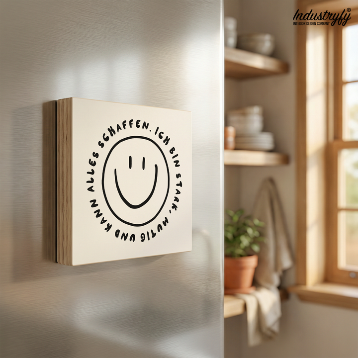 Holzmagnet Ich kann alles schaffen Detailansicht – UV-Druck auf Echtholz von Industryfy