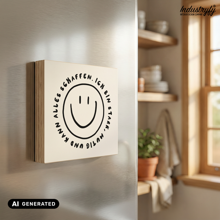 Holzmagnet Ich kann alles schaffen Detailansicht, UV-Druck auf Echtholz von Industryfy