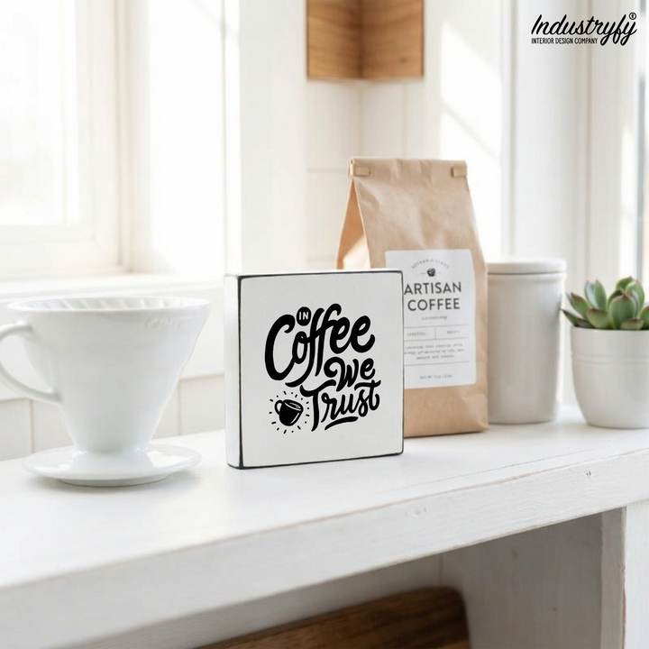 Miniblock – In coffee we trust – Miniblock Holz-Aufsteller MDF | Industryfy