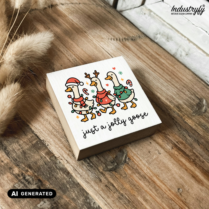 Kühlschrankmagnet Holz Just a Jolly Goose, Holzmagnet von Industryfy