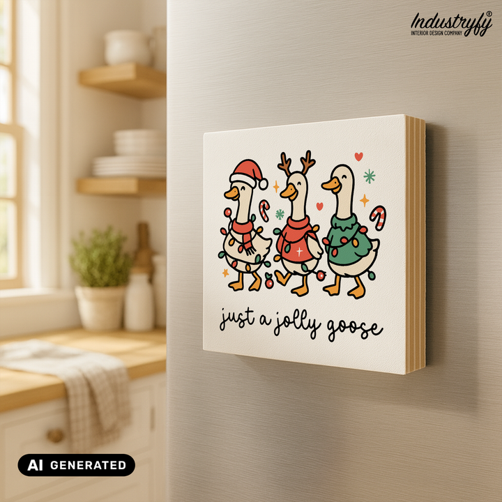 Just a Jolly Goose Kühlschrankmagnet am Kühlschrank, Geschenkidee von Industryfy