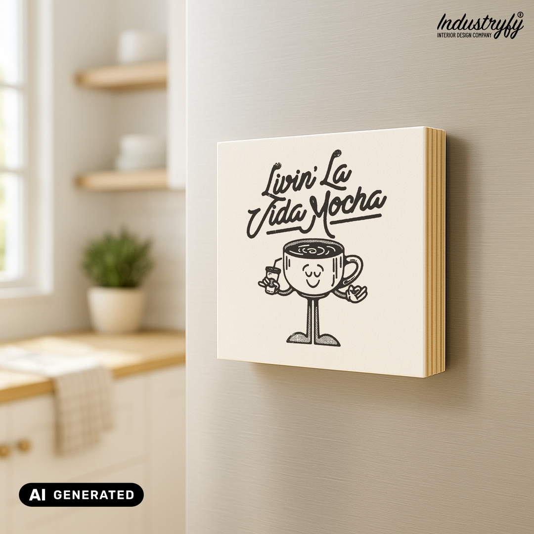 Kühlschrankmagnet Holz Livin la vida Mocha, Holzmagnet von Industryfy