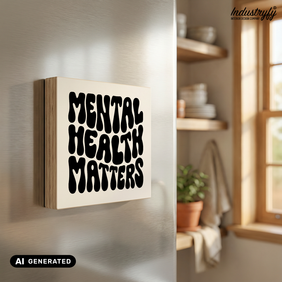 Kühlschrankmagnet Holz Mental health matters, Holzmagnet von Industryfy