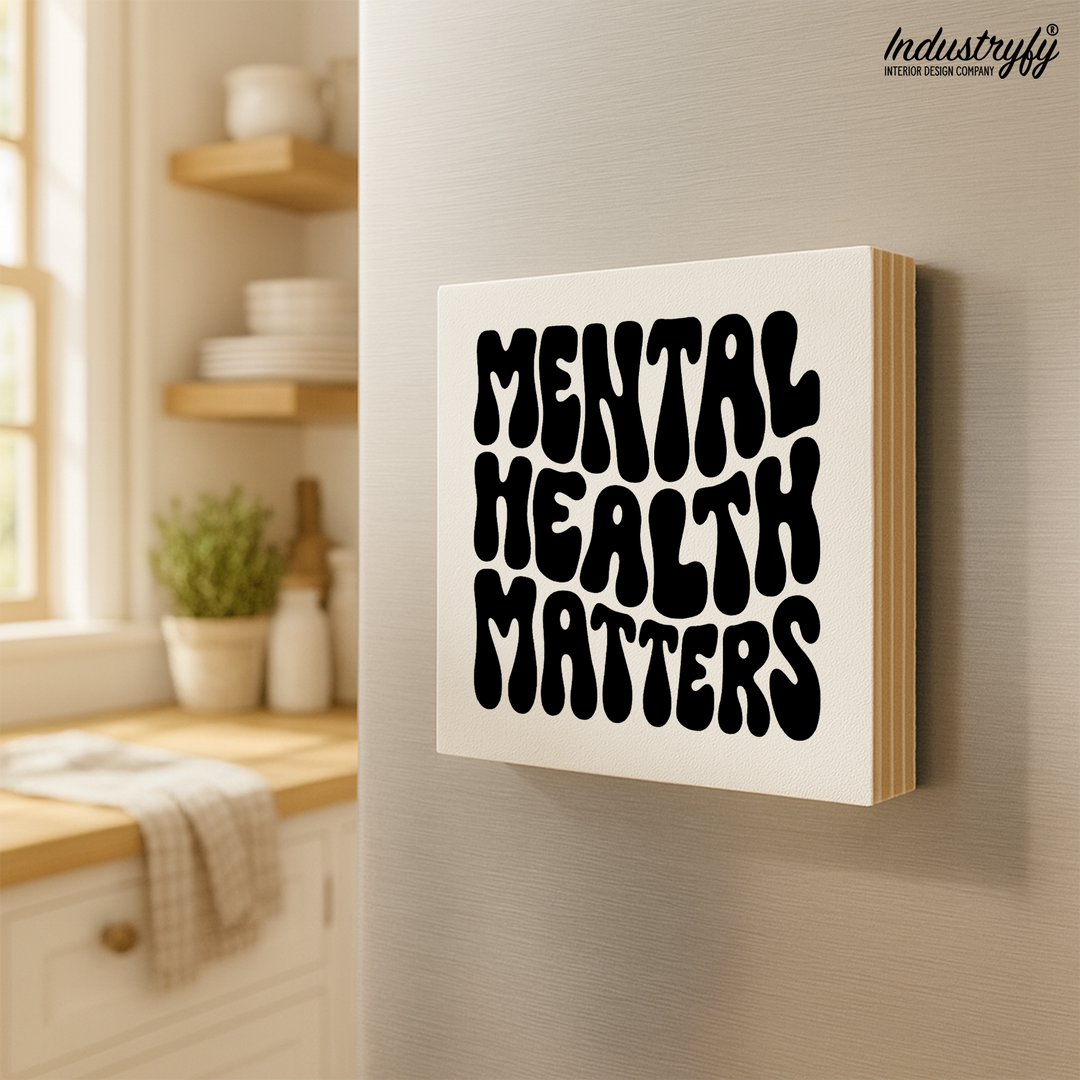 Holzmagnet Mental health matters Detailansicht – UV-Druck auf Echtholz von Industryfy