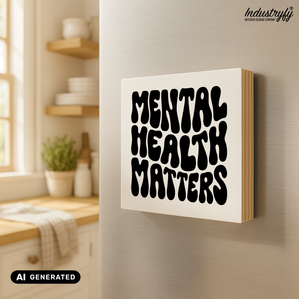 Holzmagnet Mental health matters Detailansicht, UV-Druck auf Echtholz von Industryfy