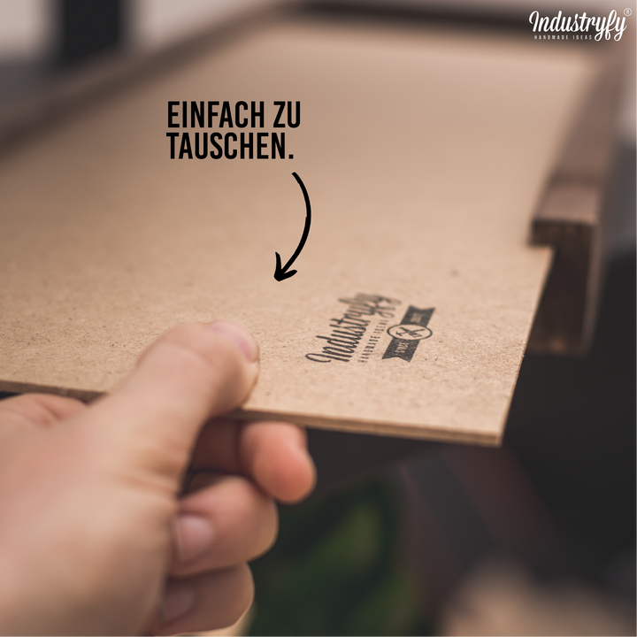 Industryfy Landhaus Schild austauschbares Inlay, Rahmen-Detail