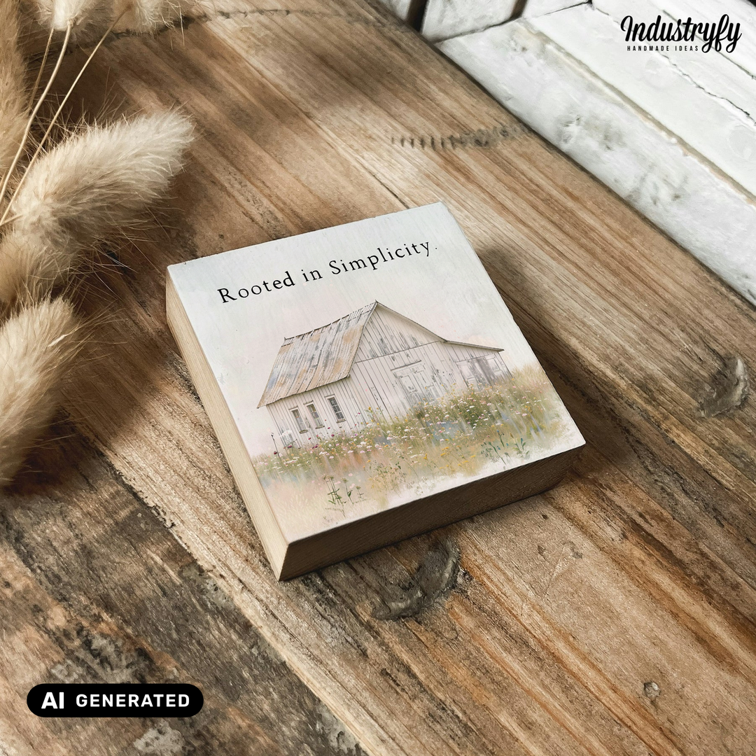 Kühlschrankmagnet Holz Rooted in simplicity, Holzmagnet von Industryfy