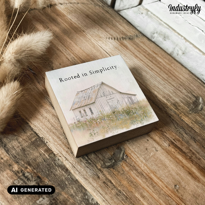 Kühlschrankmagnet Holz Rooted in simplicity, Holzmagnet von Industryfy