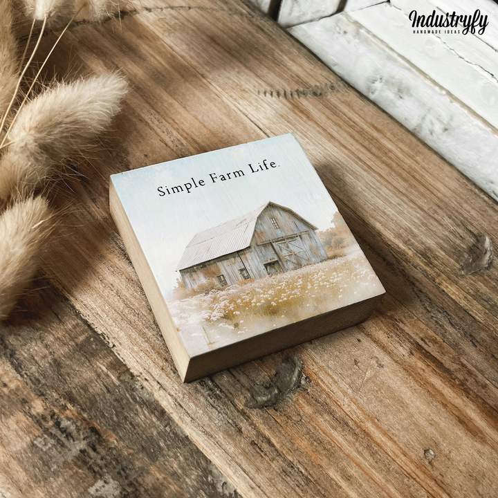 Kühlschrankmagnet Holz Simple farm life, Holzmagnet von Industryfy