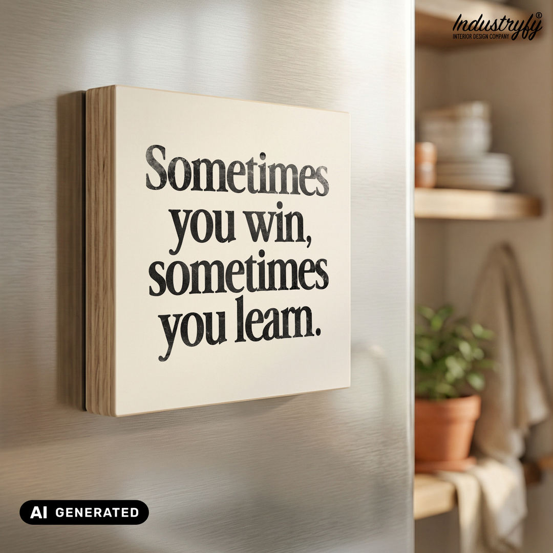 Holzmagnet Sometimes you win sometimes you learn – Kühlschrankmagnet mit motivierendem Spruch von Industryfy