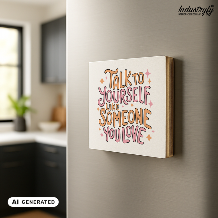 Kühlschrankmagnet Holz Talk to yourself, Holzmagnet von Industryfy