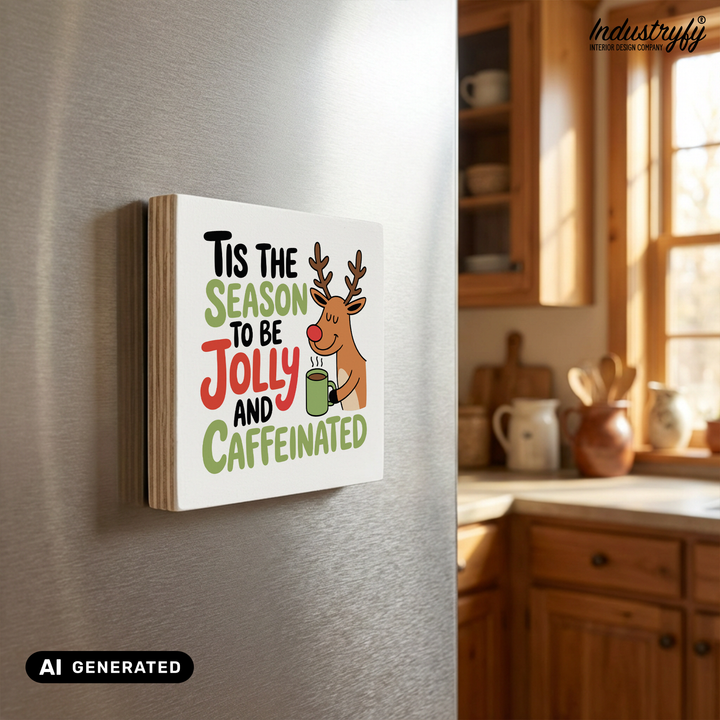 Tis the Season No2 Kühlschrankmagnet am Kühlschrank, Geschenkidee von Industryfy