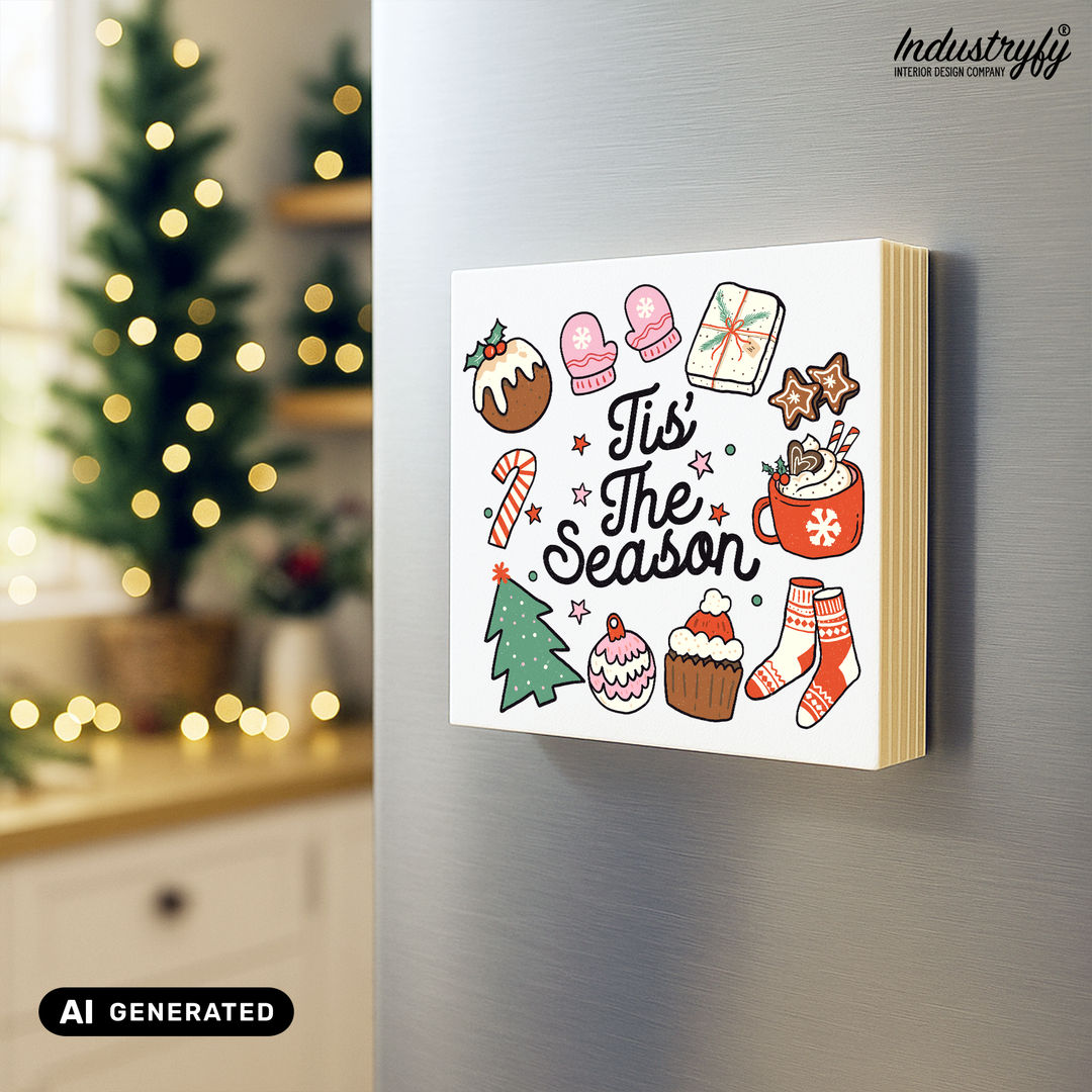 Kühlschrankmagnet Holz Tis' the Season, Holzmagnet von Industryfy