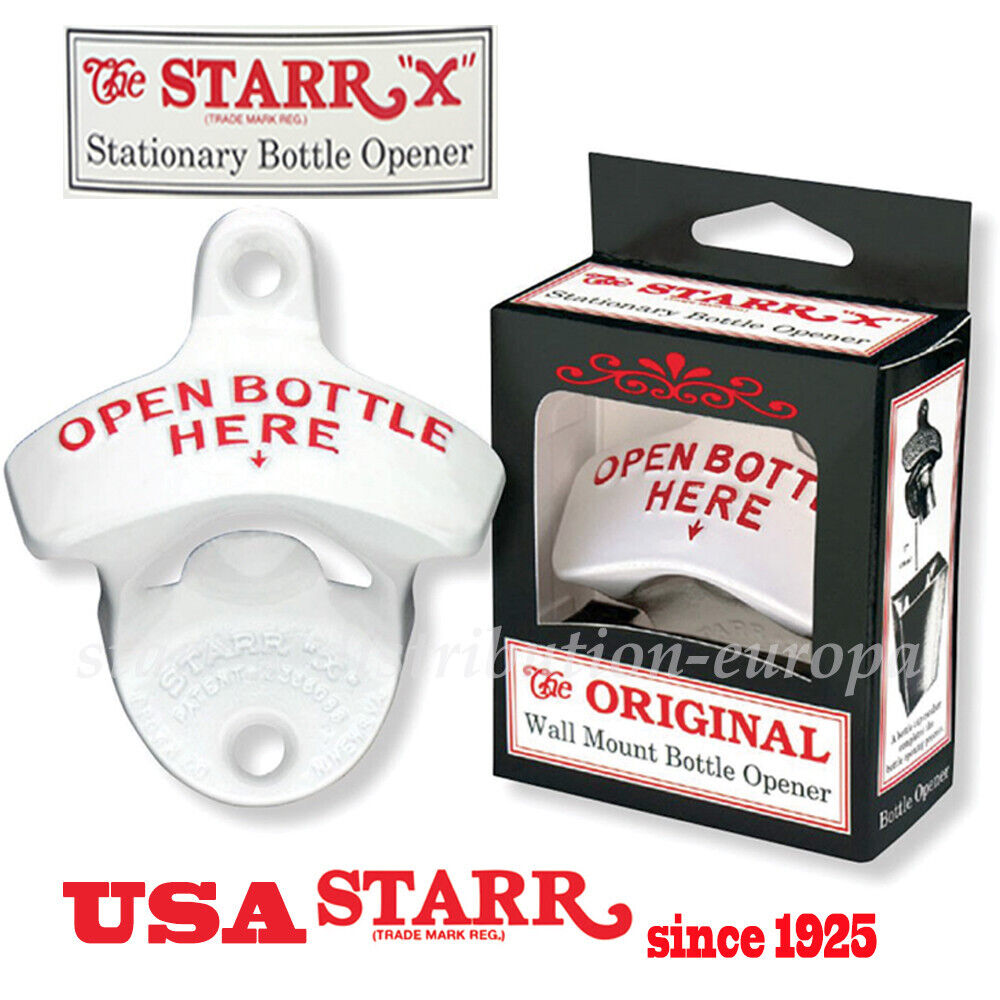 Original USA STARR "X" Wandflaschenöffner | Weiß