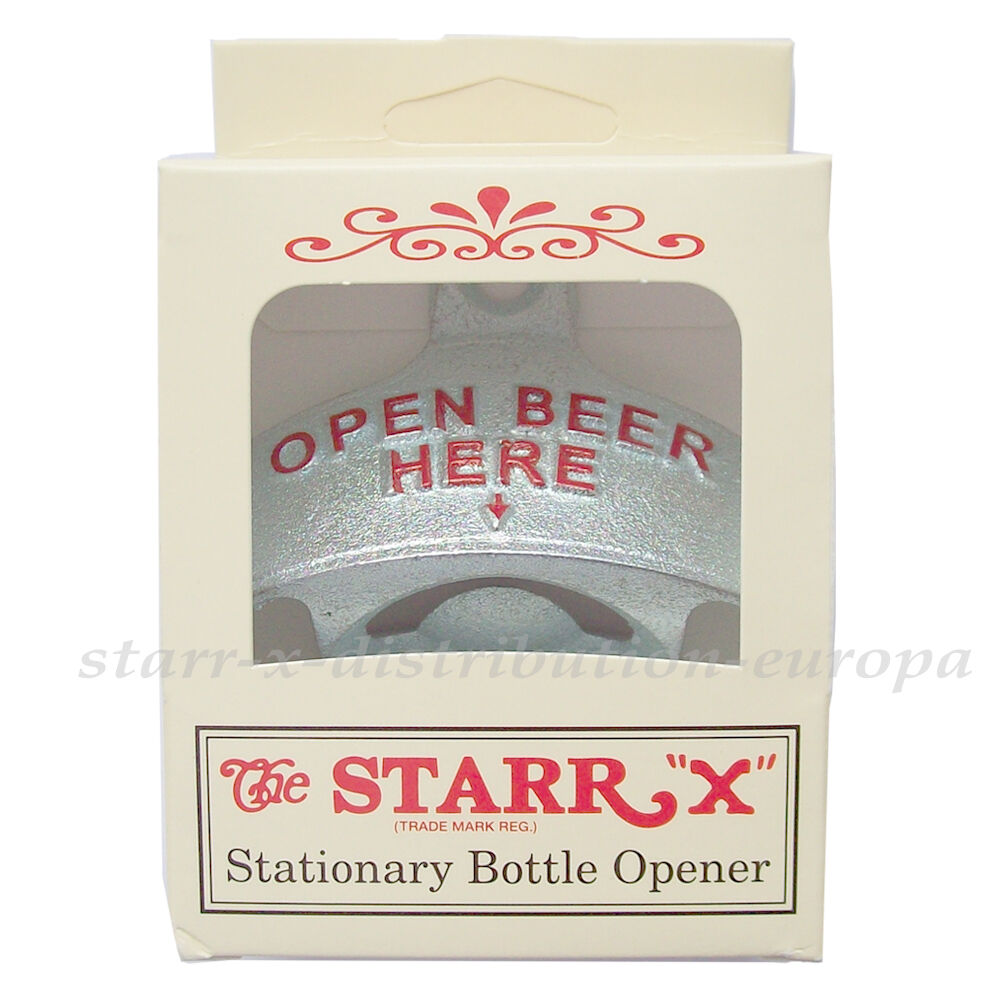 Original USA STARR "X" Wandflaschenöffner | Silber