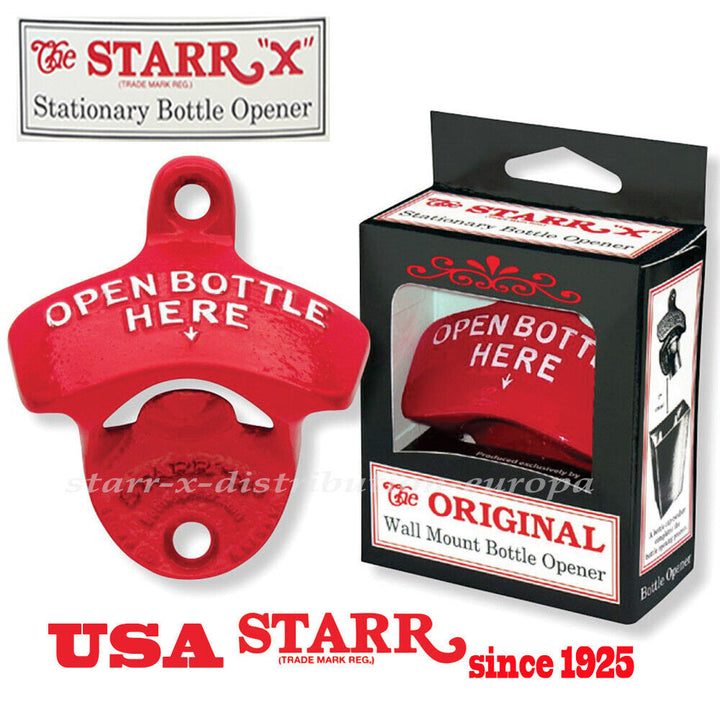 Original USA STARR "X" Wandflaschenöffner | Rot